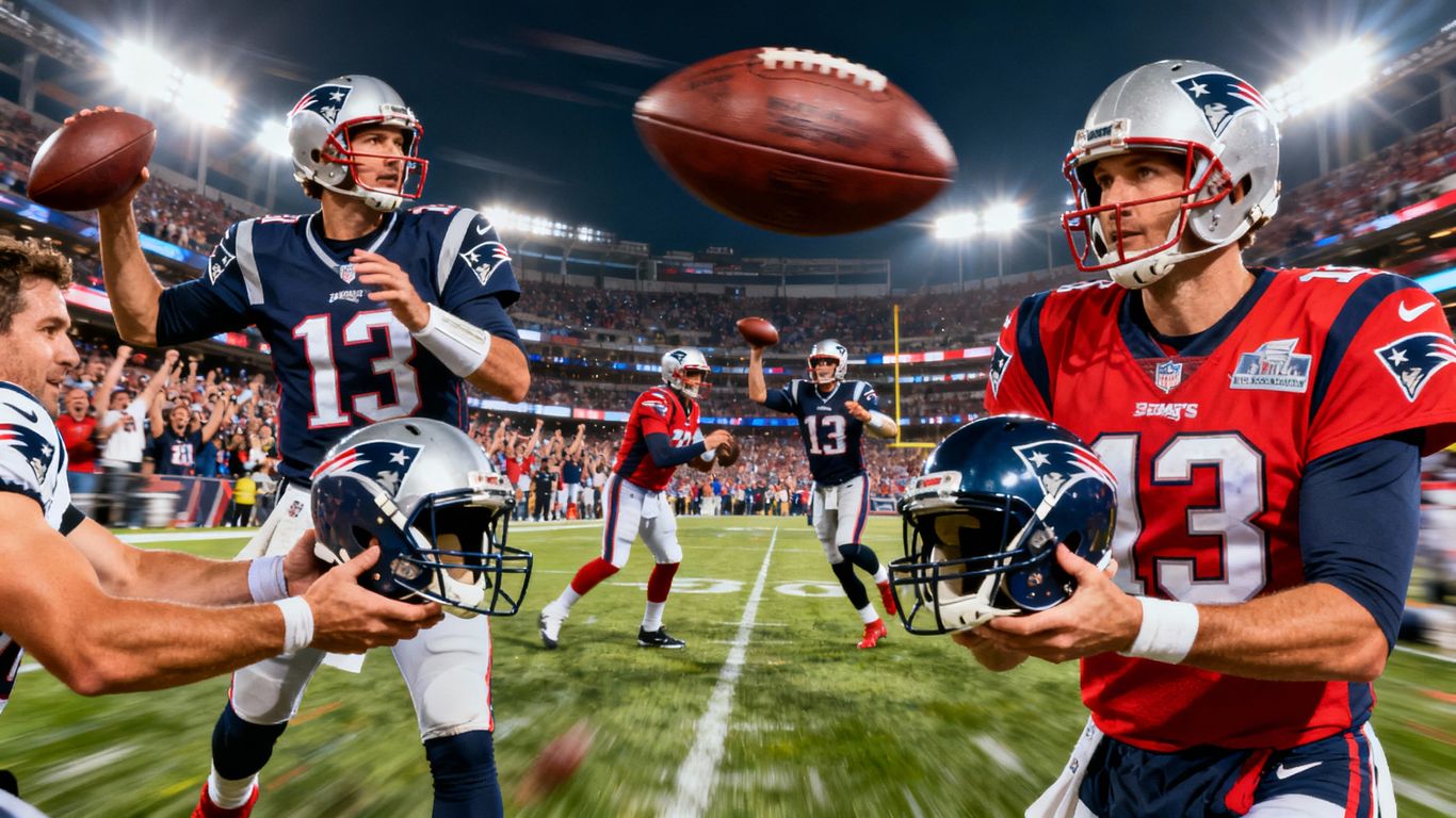 NFL quarterbacks and helmets during trade deadline action