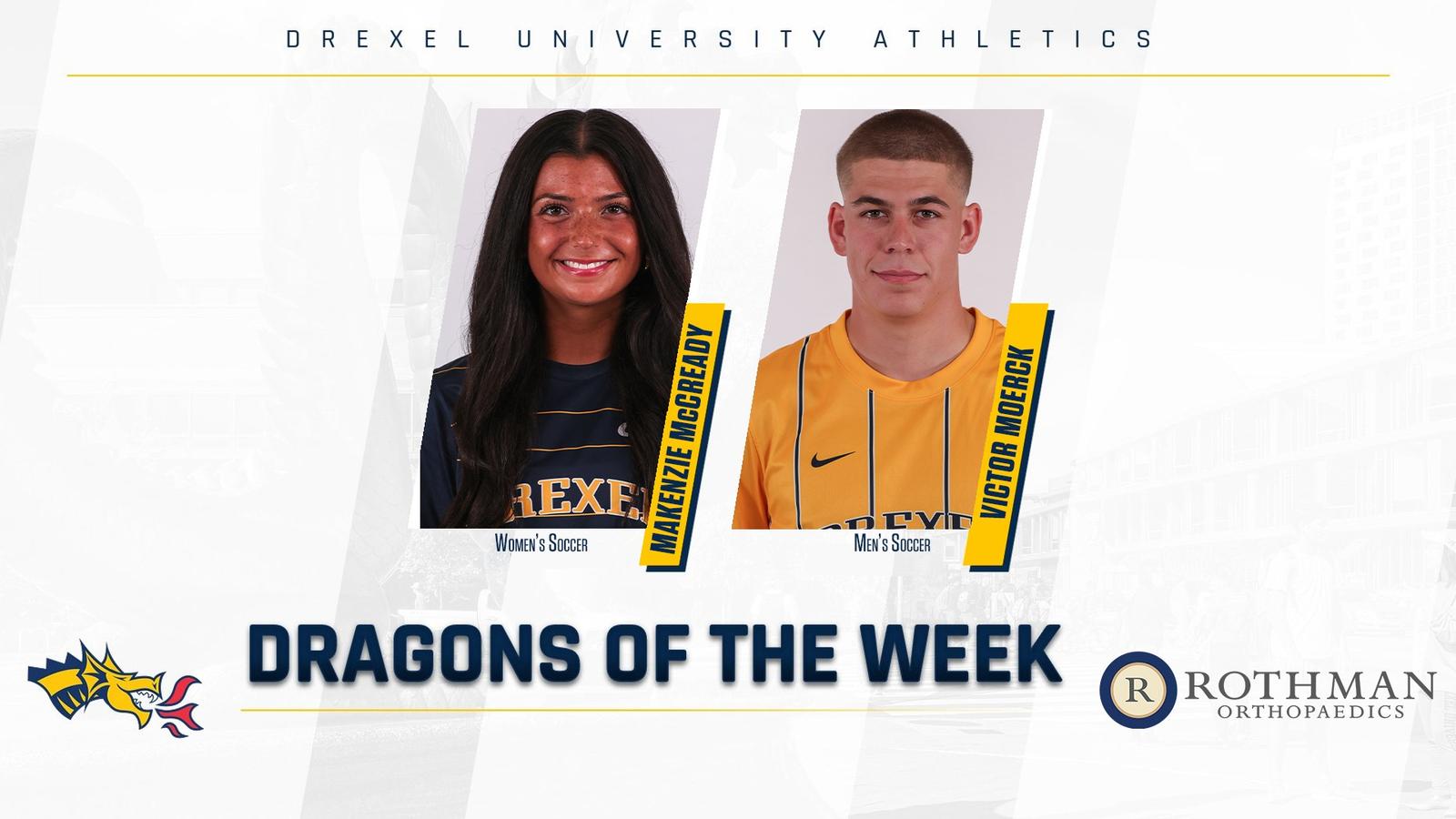 McCready and Moerck Named Drexel Dragons of the Week
