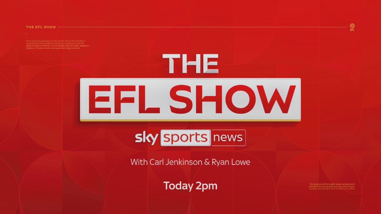 The EFL Show Teaser Airs on Sky Sports News at 2pm