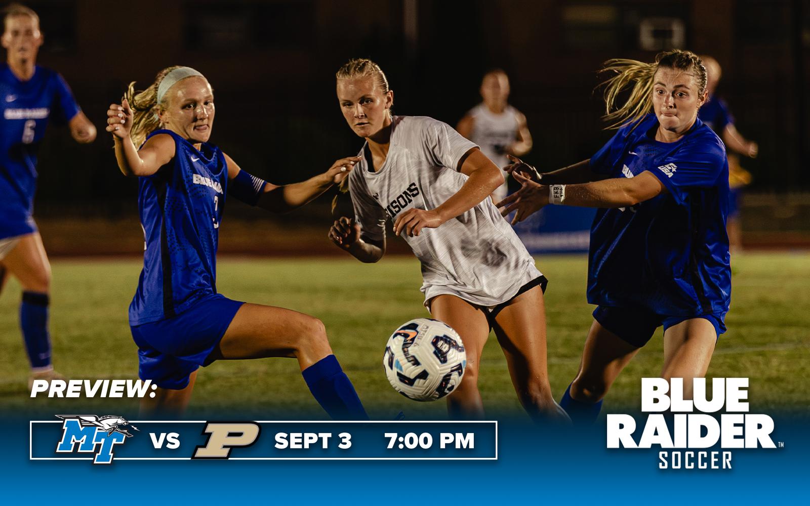 MTSU Women's Soccer Seeks Unbeaten Run Against Purdue